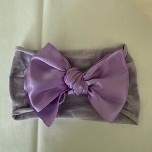 Elegant Lavender Satin Bow Headband